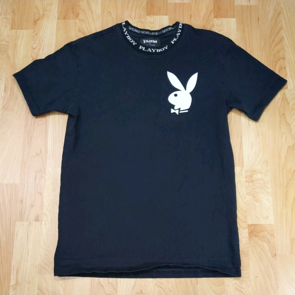 Playboy Black Logo Tee with White Bunny